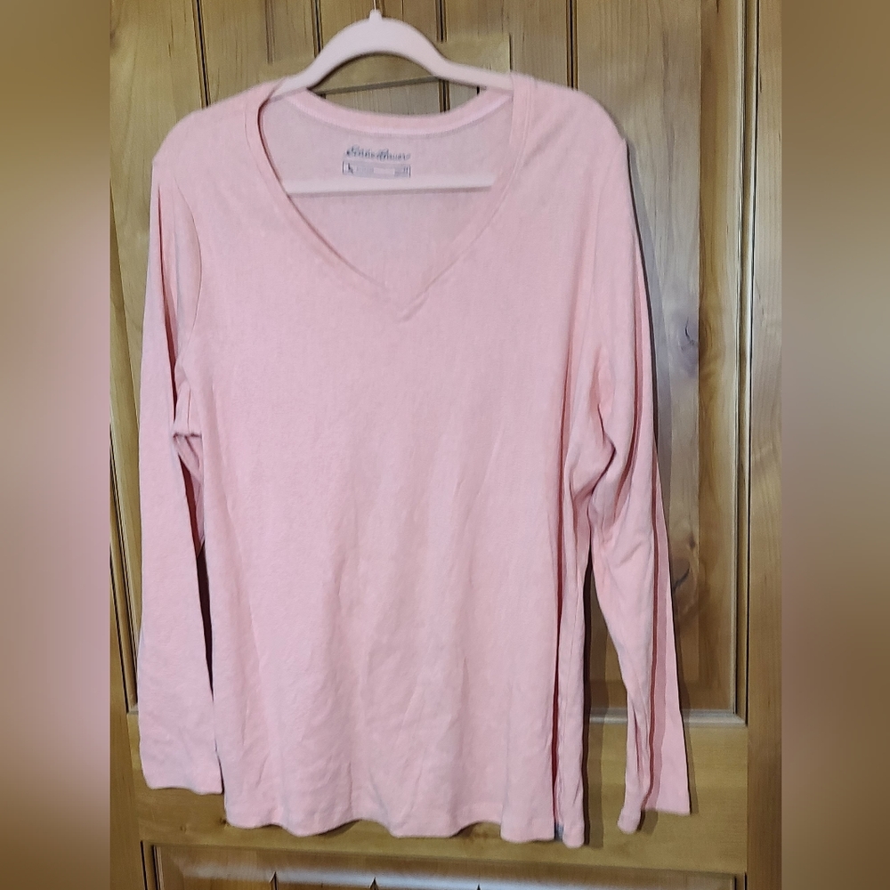 Eddie Bauer size 2xl soft pink long sleeve t shirt